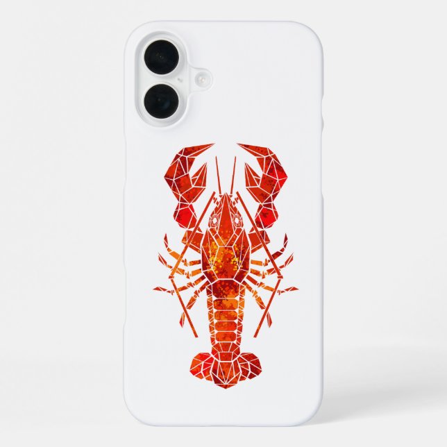Funda Para iPhone Langosta poligonal roja (Reverso )