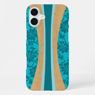 Funda Para iPhone 16 Plus Laniakea Hawaii Faux Wood Surfboard Light Verde az