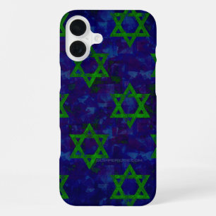 Funda Para iPhone 16 Plus Las filas verdes de Hanukkah de SlipperyJoe's Estr