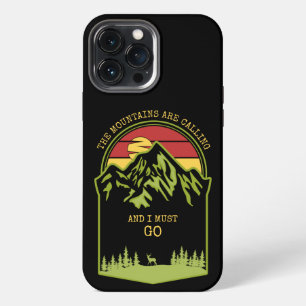 Funda Para iPhone 13 Pro Max Las montañas están llamando Bosque Atardecer Cierv