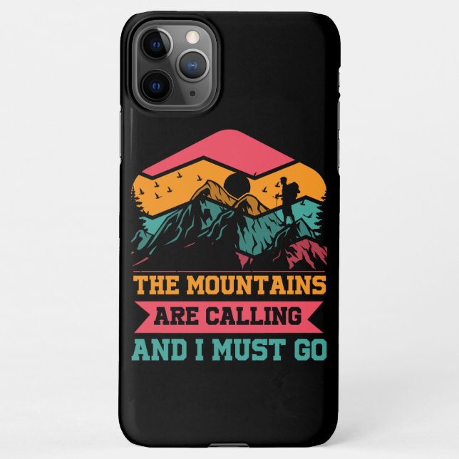 Funda Para iPhone Las Montañas Están Llamando Y Debo Ir, Paseando Am (Reverso)
