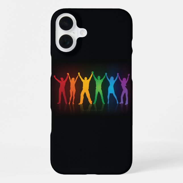 Funda Para iPhone Las seis siluetas de pie de Slipperyjoe con los br (Reverso )