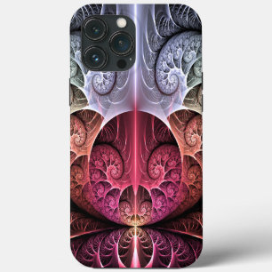 Funda Para iPhone 13 Pro Max Latido, Arte fractal de fantasía surrealista abstr