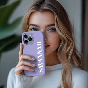 Funda Para iPhone 13 Pro Max Lavanda nombre personalizado simple