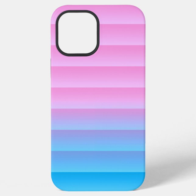 Funda Para iPhone Lavanda turquesa de rayas - Gradiente de muchos co (Reverso )