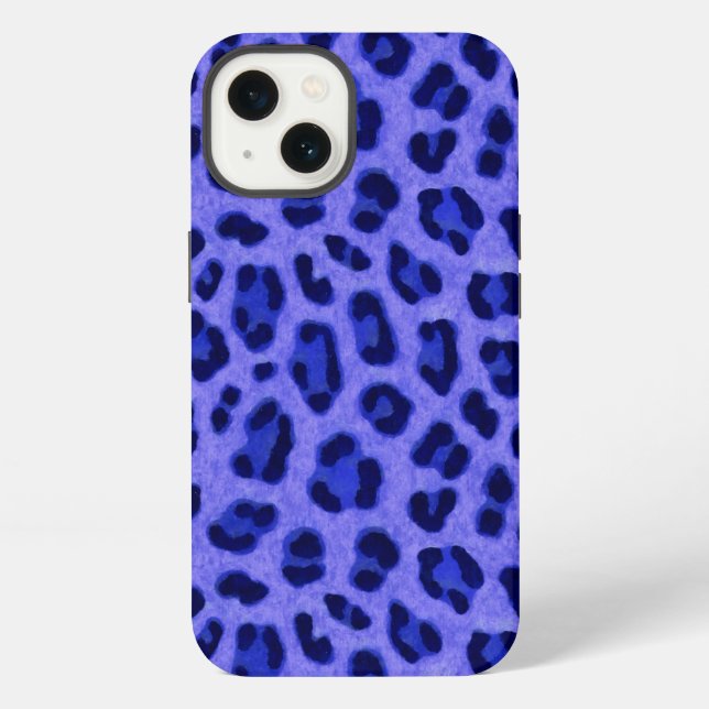 Funda Para iPhone Lavender Blue Leopard Animal Print Skin Pattern   (Reverso )