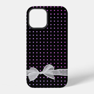 Funda Para iPhone 12 Lazo blanco transparente sobre puntos de neón