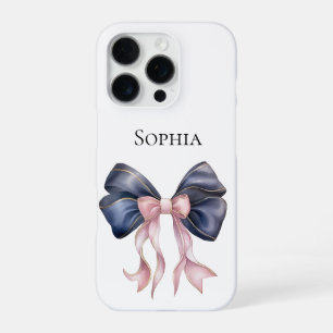 Funda Para iPhone 16 Pro Lazo femenino azul rosa chic