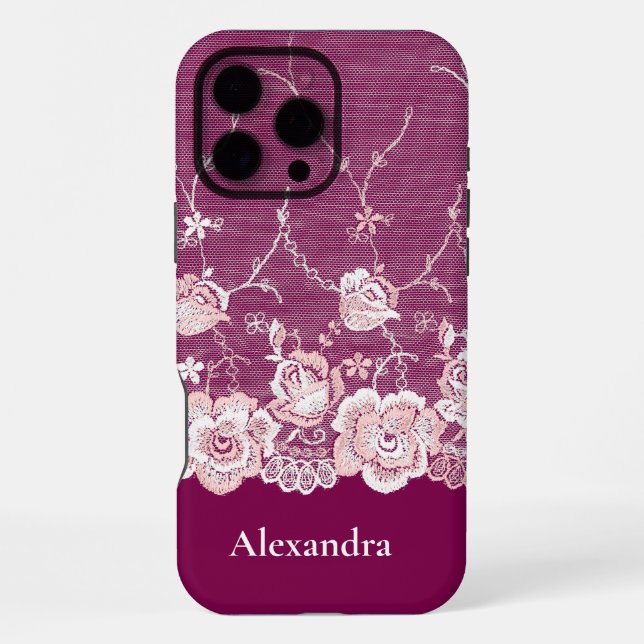 Funda Para iPhone Lazo floral rosa (Reverso )