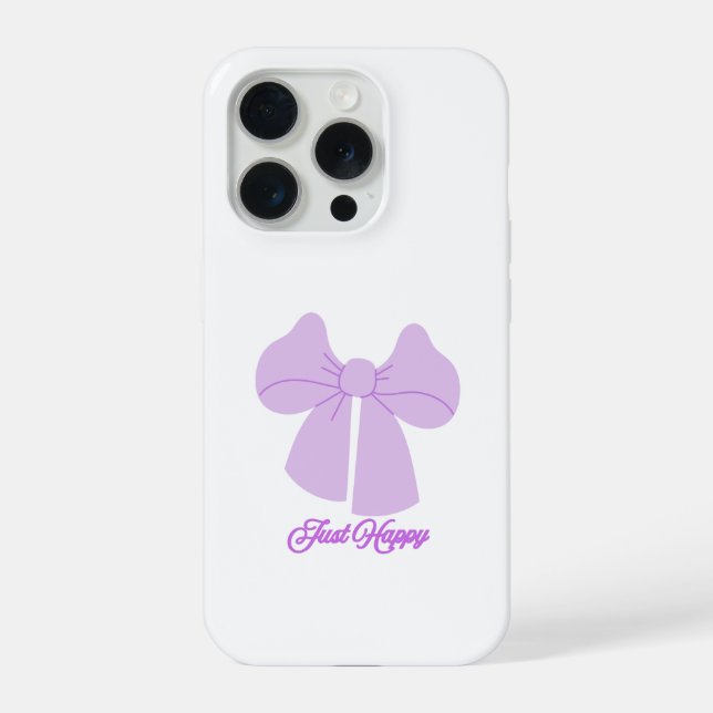 Funda Para iPhone Lazo Morado Bonito Estética Feliz iPhone 15 Pro (Reverso )