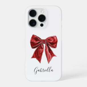 Funda Para iPhone 16 Pro Lazo Rojo Chic Personalizado