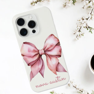 Lazo Rosa de Moda Personalizado con Nombre Monogra