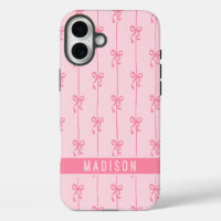 Lazos de Coqueta Rosa Nombre Personalizado Moderno