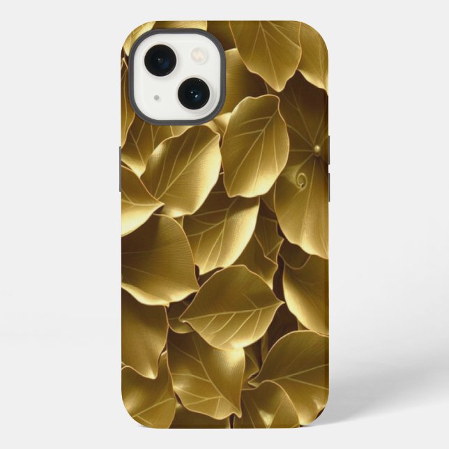 Funda Para iPhone Leaf dorado (Reverso )