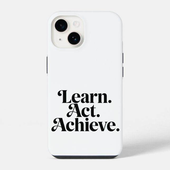 Funda Para iPhone "Learn. Act. Achieve." - Art Typographique Minimal (Reverso )