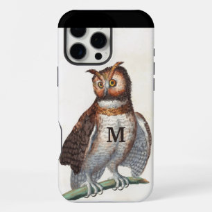 Funda Para iPhone 16 Pro Max Lechuza de cosecha monográfica personalizada