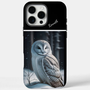 Funda Para iPhone 16 Pro Max Lechuza nevada en abrazo de invierno