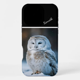 Funda Para iPhone 16 Pro Max Lechuza nevada en abrazo de invierno