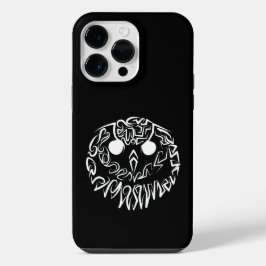 Funda Para iPhone 14 Pro Max Lechuza Tribal Negra y Blanca