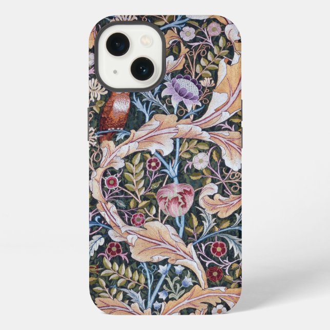 Funda Para iPhone Lechuza y flores, William Morris (Reverso )