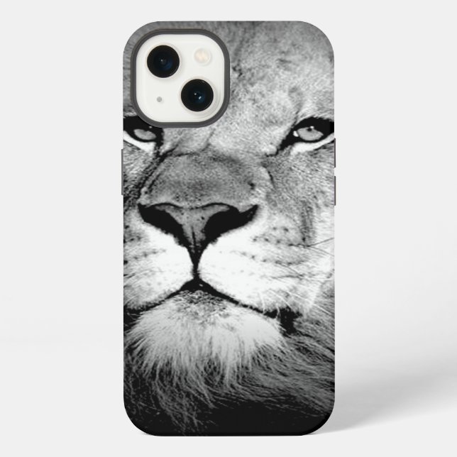 Funda Para iPhone León blanco y negro (Reverso )