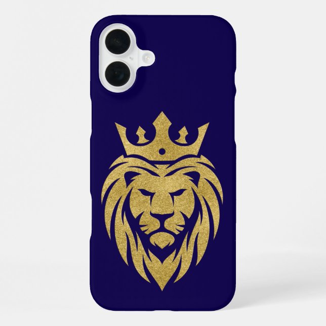 Funda Para iPhone León con Corona - Estilo Oro 3 (Reverso )
