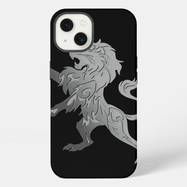 Funda Para iPhone León real plateado (Reverso )