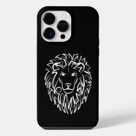 Funda Para iPhone 14 Pro Max León tribal blanco y negro