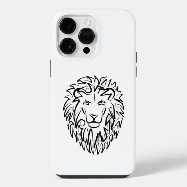 Funda Para iPhone León tribal blanco y negro (Reverso )