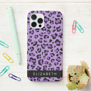 Funda Para iPhone 12 Pro Leopard Print, Spots, Purple Leopard, tu nombre