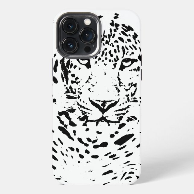 Funda Para iPhone Leopardo Blanco y Negro (Reverso )