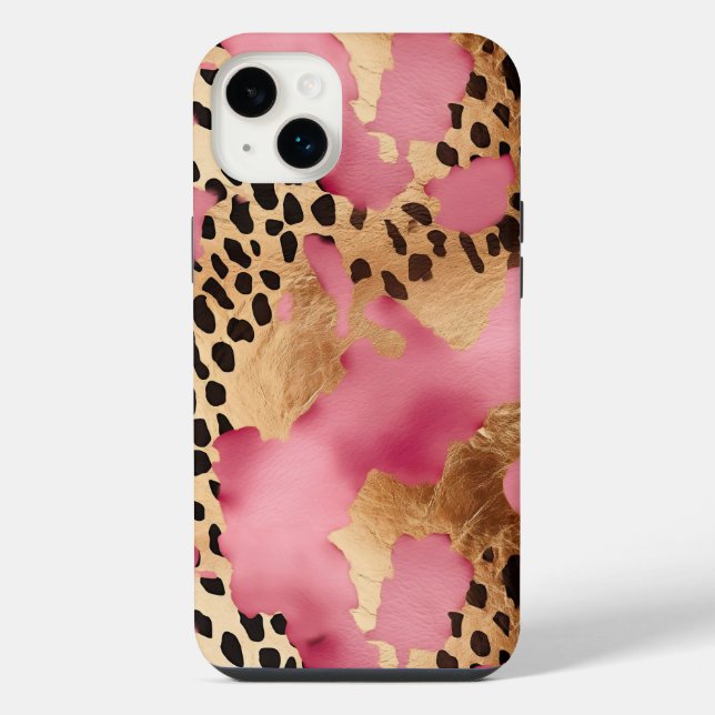 Funda Para iPhone Leopardo de oro rosa (Reverso)
