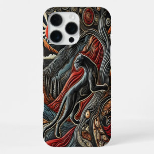 Funda Para iPhone 16 Pro Max Leopardo en paisaje montañoso colorido