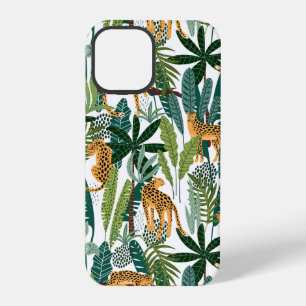 Funda Para iPhone 12 Pro Leopardo marrón en hojas de selva tropical exubera