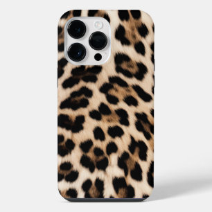 Funda Para iPhone 14 Pro Max Leopardo marrón negro cremoso