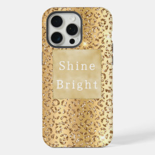 Leopardo Purpurina de oro amarillo glam