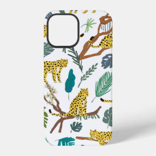 Funda Para iPhone 12 Leopardos animales salvajes en la selva bosque dib