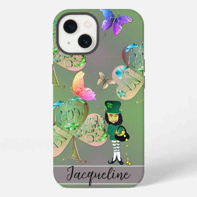 Funda Para iPhone Leprechaun y Shamrock (Reverso )