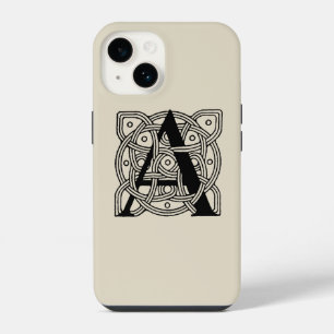 Funda Para iPhone 14 Letra A Monograma Impresión de Nudo Celta Vintage