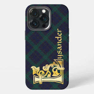 Funda Para iPhone 13 Pro Letra capital decorativa botánica medieval L