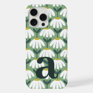 Letra de monograma grande verde menta floral vinta