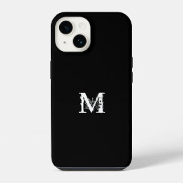 FUNDA PARA iPhone 14 LETRA DE MONOGRAMA M MINIMALISTA NEGRA