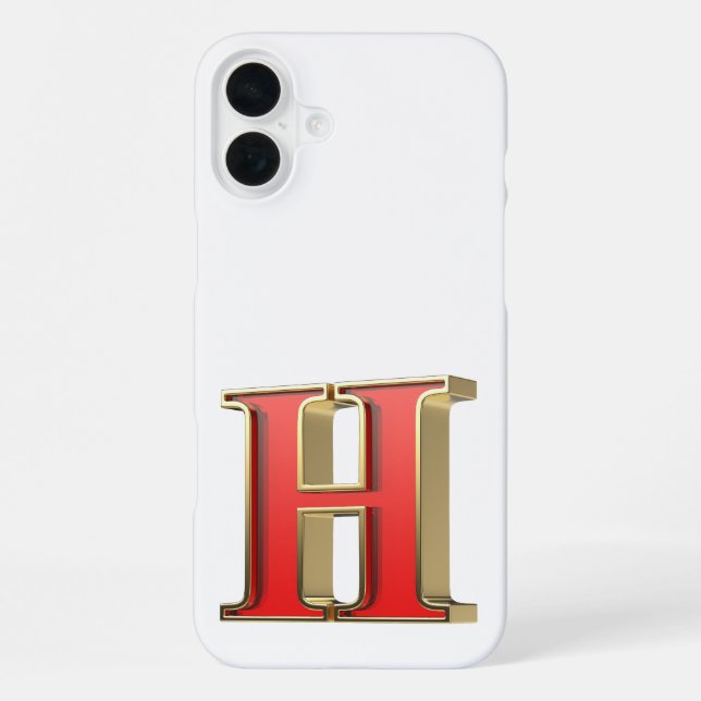 Funda Para iPhone Letra H de vidrio roja (Reverso )