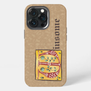 Funda Para iPhone 13 Pro Letra Inicial Iluminada Floral Medieval W Monogram