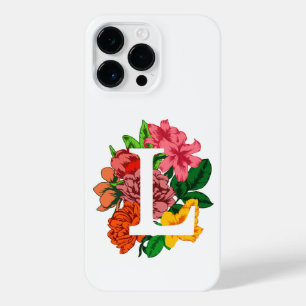 Funda Para iPhone 14 Pro Max Letra mayúscula L monograma floral