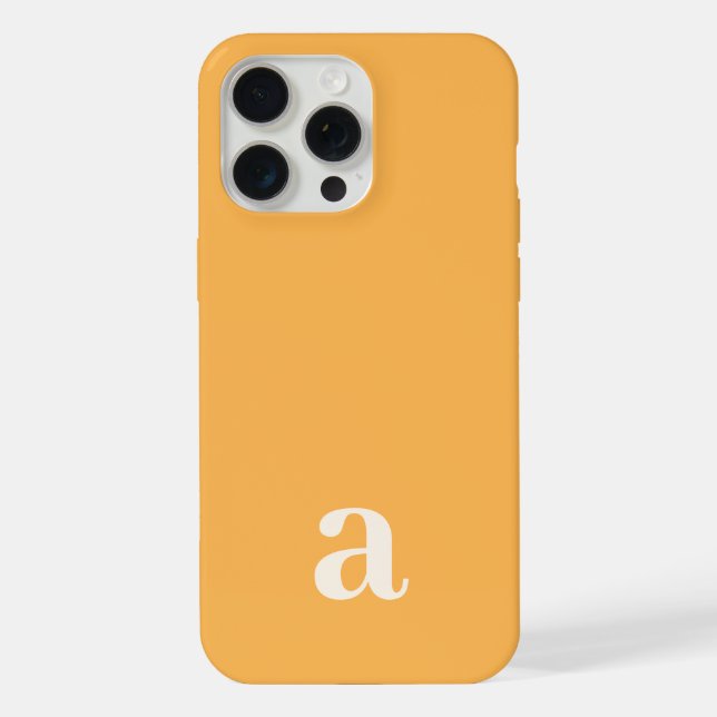 Funda Para iPhone Letra Minúscula de Monograma Amarillo-Naranja Mini (Reverso )