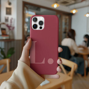 Letra roja monograma estilo sencillo Minimalista