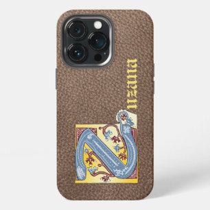 Funda Para iPhone 13 Pro Letra Z iluminada con hiedra azul y roja medieval
