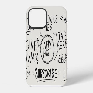 Funda Para iPhone 12 Letras de mano: Conjunto de Doodle de época.