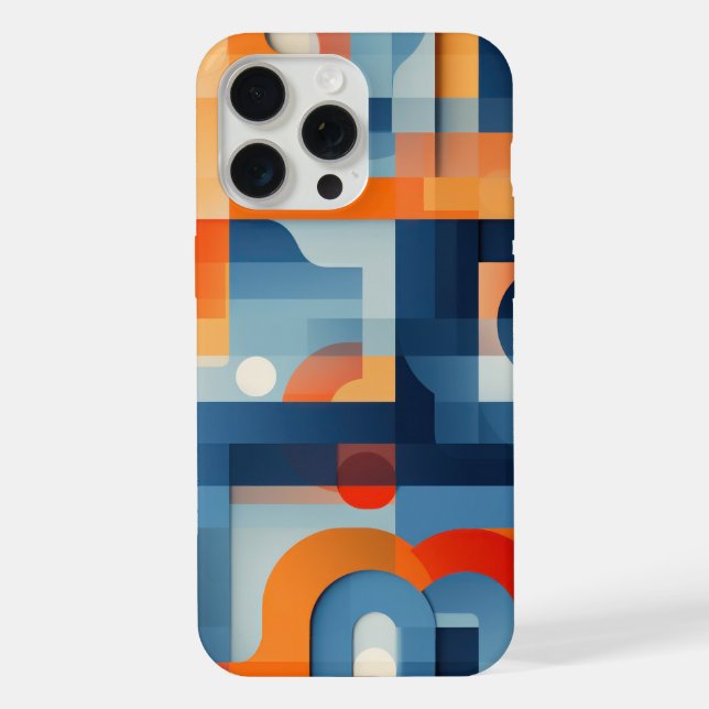 Funda Para iPhone Letras en azul y naranja (Reverso )